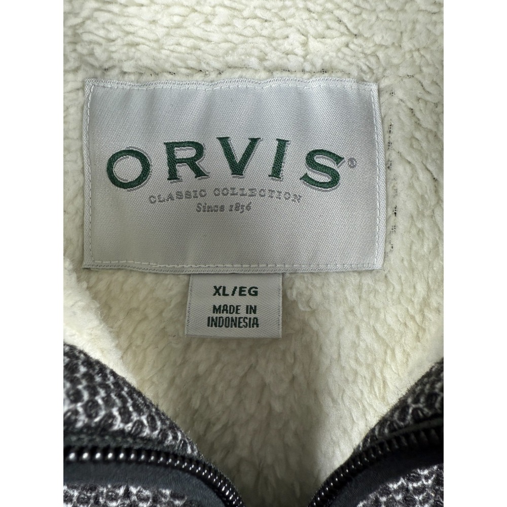 Orvis Mens 1/4 Zip Pullover Sherpa Lined Sweater Mens XL Gray NEW - Picture 4 of 11